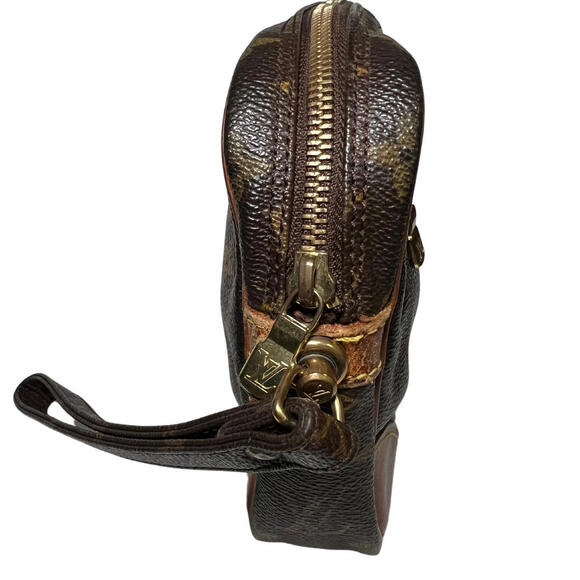 Louis Vuitton Marly Dragonne Wristlet Monogram Brown Leather Gold Hardware - Picture 4 of 6